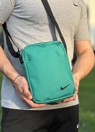 Борсетка бирюзовая nike сумка через плечо, сумка спортивная мужская женская найка