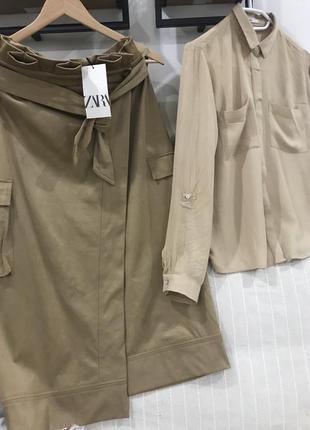 Комплект zara юбка + cropp рубашка