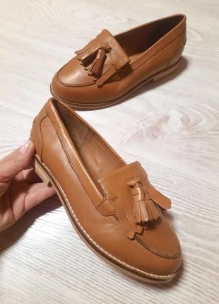 Шкіряні туфлі лофери asos