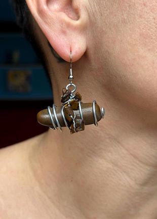 Комплект ручной работы с натуральными камнями, тигровый глаз