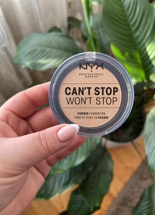 Компактная пудра для лица nyx professional makeup can't stop won't stop powder foundation
