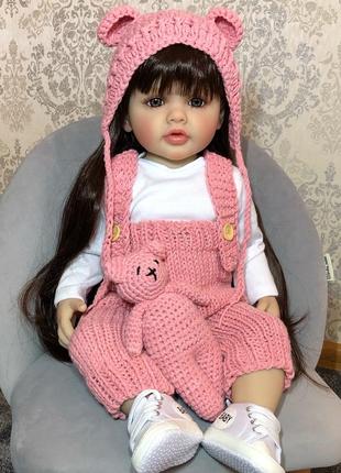 Реалистичная кукла reborn (кукла реборн) 55 см с длинными волосами