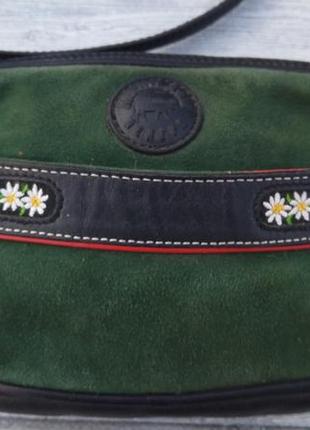 Michel jordi винтажная сумочка, замша, кожа.