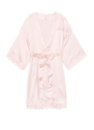 Халат пеньюар невесты сатиновый victorias secret вышивка bride