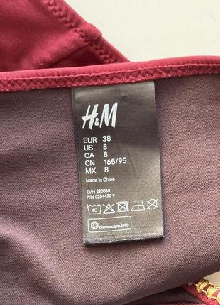 H&m низ от купальника на завязках бордовый этно бохо вышивка с кисточками3 фото