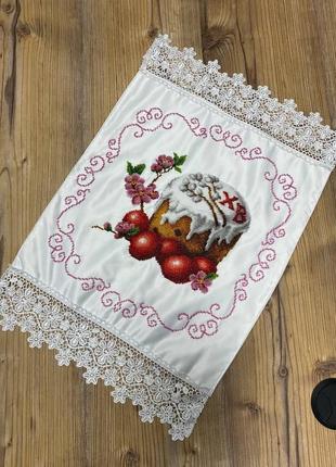 Вишитий пасхальний рушник рушник вишитий бісером ручна робота