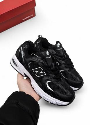 Мужские зимние кроссовки new balance 530 черные (мех) 41 42 45
