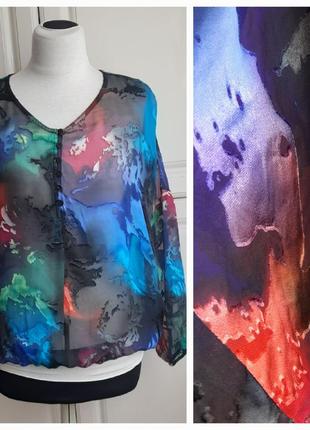 Блуза шелк m-l 46-48 elinette прозрачная нарядная легкая