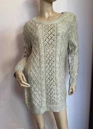 Теплый красивый удлиненный свитер/ s/ brend h&amp;m