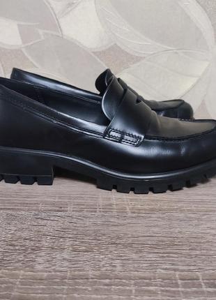 Женские кожаные мокасины, туфли, пенни, лоферы ecco size 40/25.5