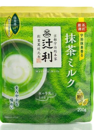 Японський чай матча молочний м'який смак катаока tsujiri matcha milk (195 гр), японія