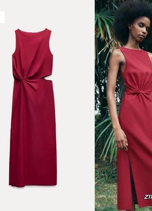 Сукня плаття з вирізом , вузлом zara