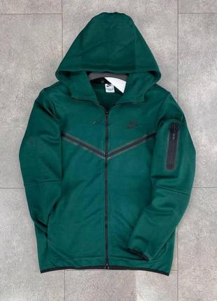 Зеленое-хаки зип худи nike Shield tech fleece мужское-кофта на замочке nike Shield tech fleece-худи nike Shield tech fleece
