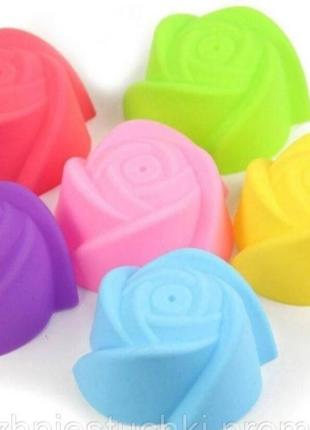 12 шт формы розочки силиконовые порционные формочки