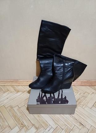 Женские сапоги-ботфорты мягкая натуральная кожа р.37,5-38 италия