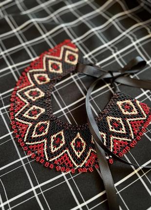 Силка, колье, ожерелье, изделие из бисера, украшение из бисера8 фото
