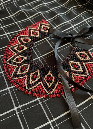 Силка, колье, ожерелье, изделие из бисера, украшение из бисера4 фото
