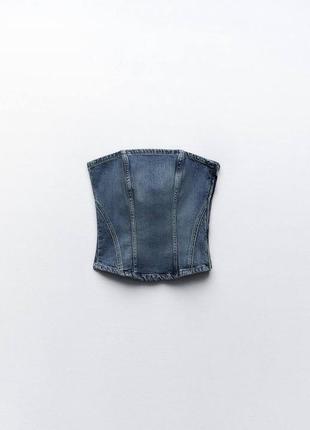 Джинсовый топ корпус zara