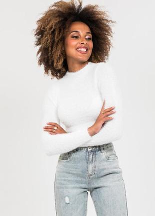 Белый джемпер zara knit