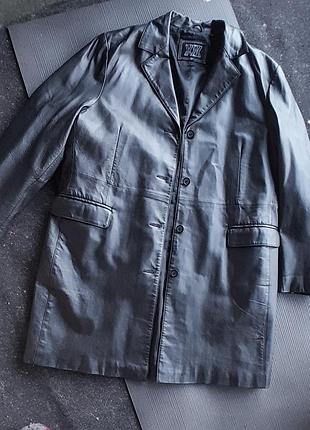 Шкіряний плащ,тренч