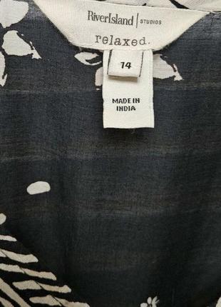 Богемное воздушное макси-платье river island с контрастным рисунком 100% хлопок9 фото