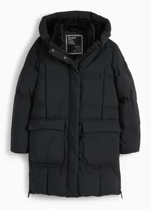 Пальто детское стеганое черное c&amp;a 134, 152см