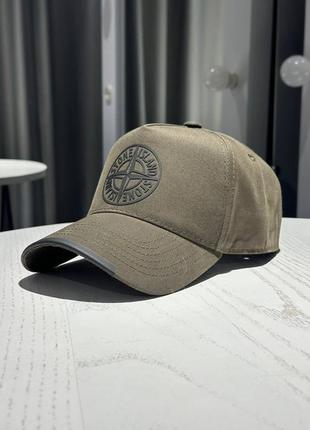 Бейсболка тракер stone island котон оливка