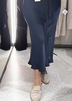 Атласная юбка сатиновая zara