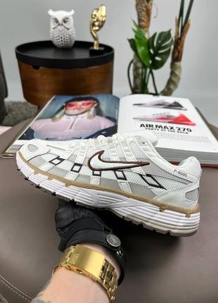 Кроссовки женские кроссовки nike p-6000 w white black brown