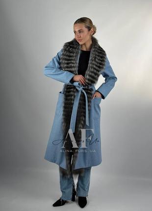 Довге кашемірове пальто «мрія» з натуральним хутром – ваш ідеальний вибір для осінньо-зимового сезону