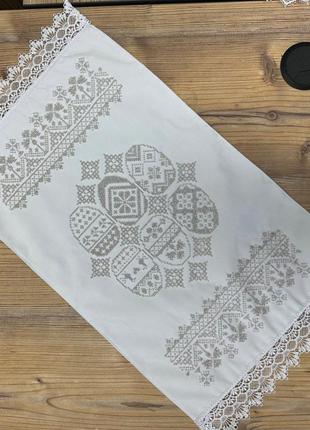 Великодній вишитий рушник вишивка бісером