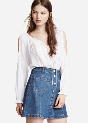 Топ блуза рубашка женская в открытыми плечами h&m