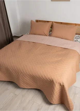 Покривало теп "vintage" 240 * 260 см 1шт наволочка 50 * 70 см 2шт кофейний/вінтаж