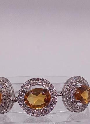 Браслет з натуральними прозорими цитринами