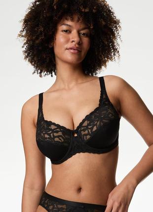 34e/75f черный бюстгальтер с мягкой чашкой на косточках m&s