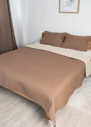 Покривало теп "vintage" 180*240 см 1шт наволочка 50*70 см 1шт капучино/вінтаж