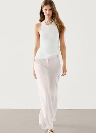 Брюки лен молочного цвета massimo dutti
