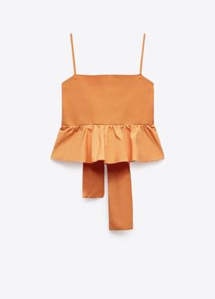 Яркий топ zara с бантом сзади