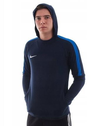 Мужская утеплённая спортивная худи nike dri fit оригинал / кофта с капюшоном на флисе найк драй фит
