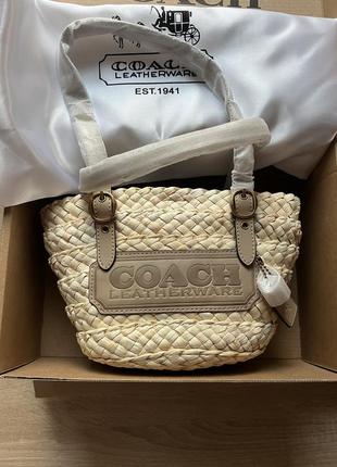 Coach premium bag премиум качество брендовая сумка плетёная с комплектом