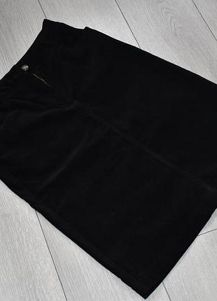 Черная вельветовая юбка  миди юбка размер m euro 36/38 marks&spencer
