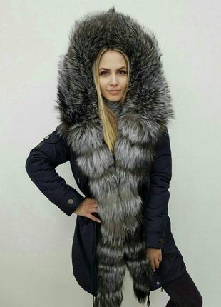 Парка с мехом чернобурки
