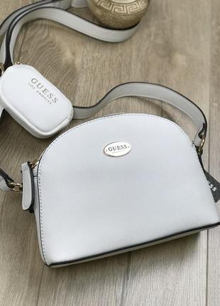 Сумка жіноча крос-боді guess оригінал perdita Grafite dome crossbody гесс крос боді біла