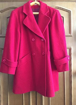 Шерстяне полупальто  оверсайз р.16