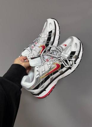 Кроссовки nike p-6000 silver / black / red premium