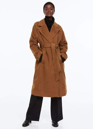 Шерстяное пальто h&m