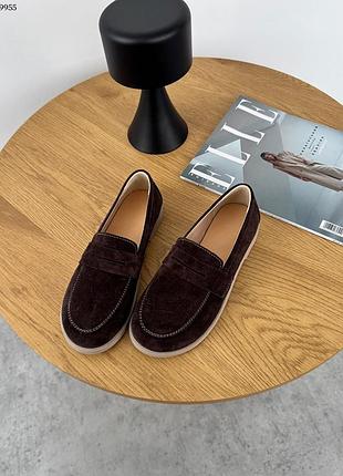 Популярна модель анатомічних лоферів натуральна замша