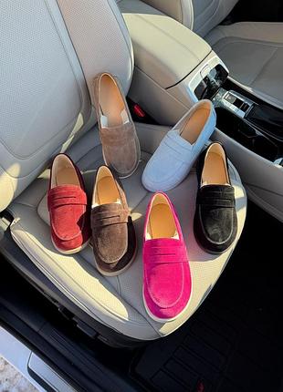 Популярна модель анатомічних лоферів натуральна замша