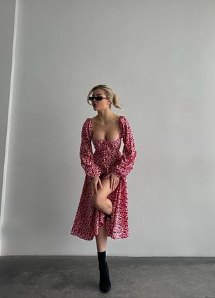 Сукня міді принт2 фото