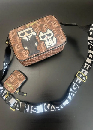 Сумка жіноча брендова оригінал кросс боді karl lagerfeld карл логерфельд стильна через плече на ремн